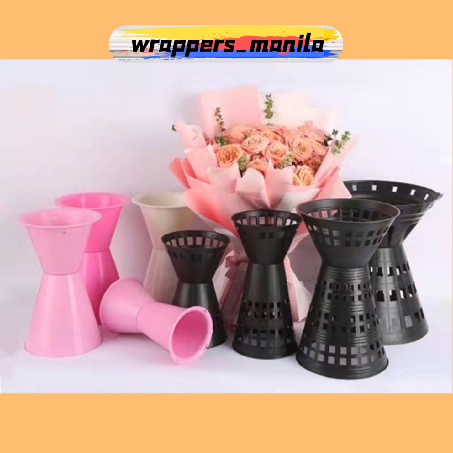 10sets Flower Artifact Bouquet Standee Plastic Bucket Cylinder Floral Base