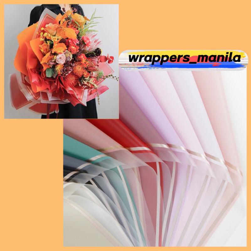 20in1 Pack Upgraded Golden Border Lining Bouquet Wrapping Material (Waterproof)