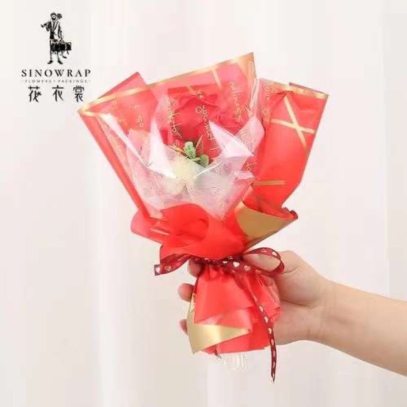 20pcs Gold Geometric Wrappers Bouquet Wrapping Materials Wrapping Paper (Waterproof)