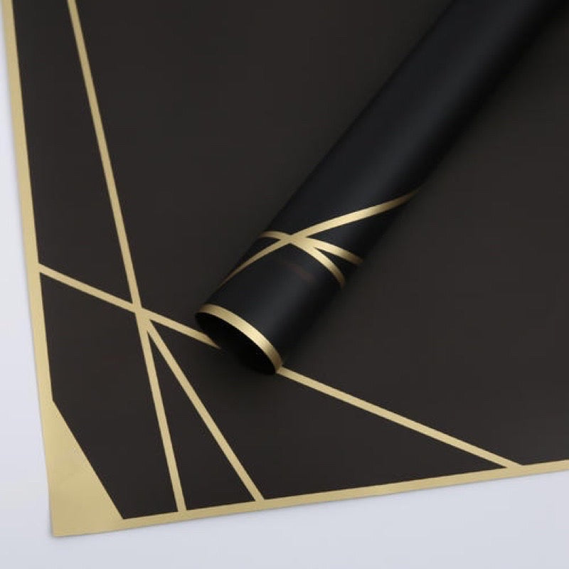 20pcs Gold Geometric Wrappers Bouquet Wrapping Materials Wrapping Paper (Waterproof)