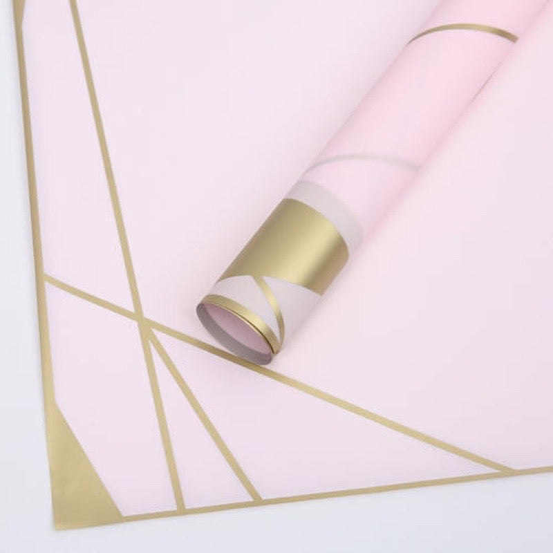 20pcs Gold Geometric Wrappers Bouquet Wrapping Materials Wrapping Paper (Waterproof)