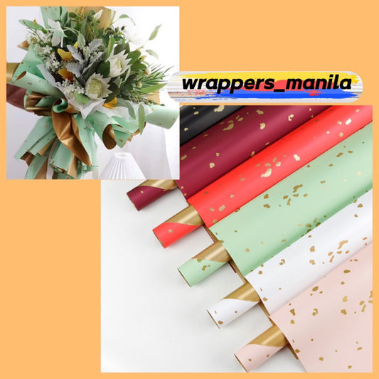 20pcs Gold Sparkle Double-Sided Wrappers Bouquet Wrapping Materials (Waterproof)