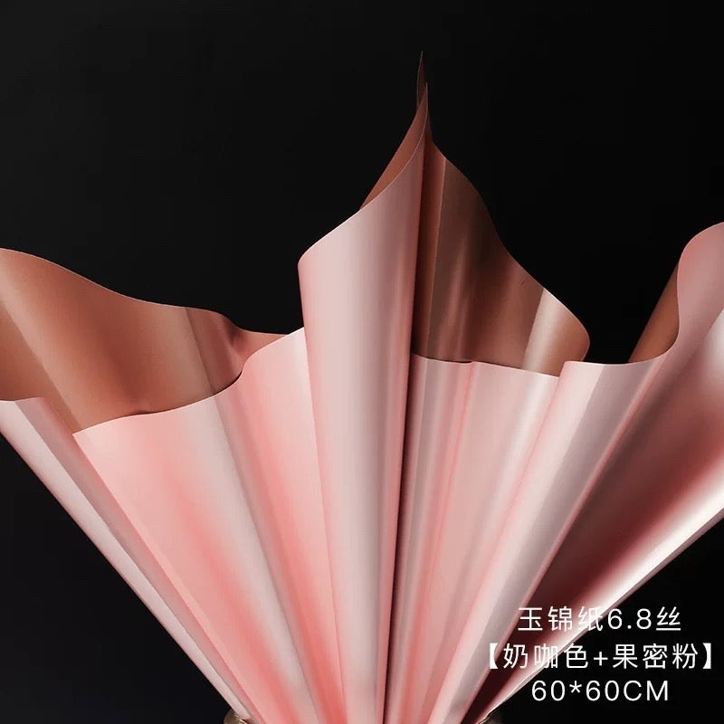 20pcs per Pack Glossy Two-Sided Colored Wrappers Bouquet Wrapping Paper Flower Packaging Material (W