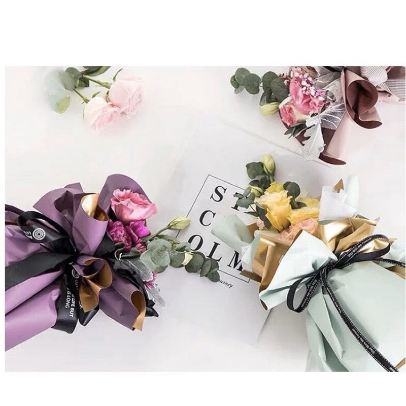 20in1 Pack Double-Sided Two Tone Colored Wrappers Bouquet Wrapping Materials (Waterproof)