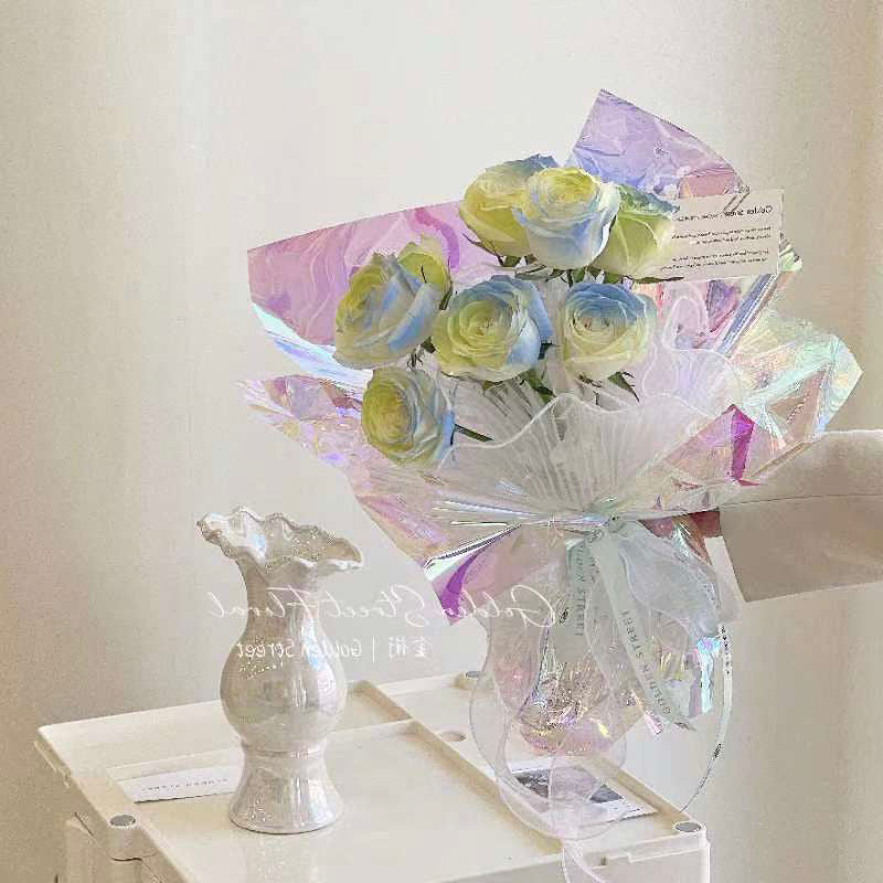 Holographic Flower Wrapping Film Waterproof Floral Wrapping Paper (Waterproof)