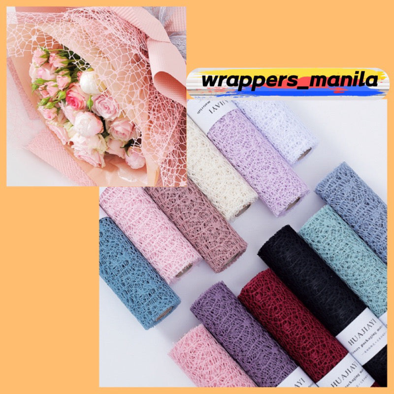 New Style Floral Wrapping Korean Web Mesh Bouquet Wrapper