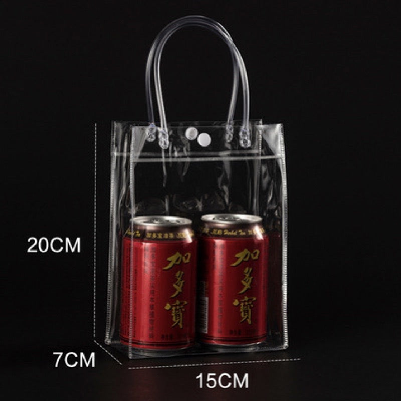 Plastic Transparent Bag/ PVC Bag Transparent Tote handbag gift Clear Gift Packaging Bag