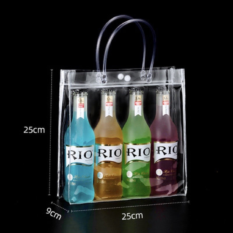 Plastic Transparent Bag/ PVC Bag Transparent Tote handbag gift Clear Gift Packaging Bag