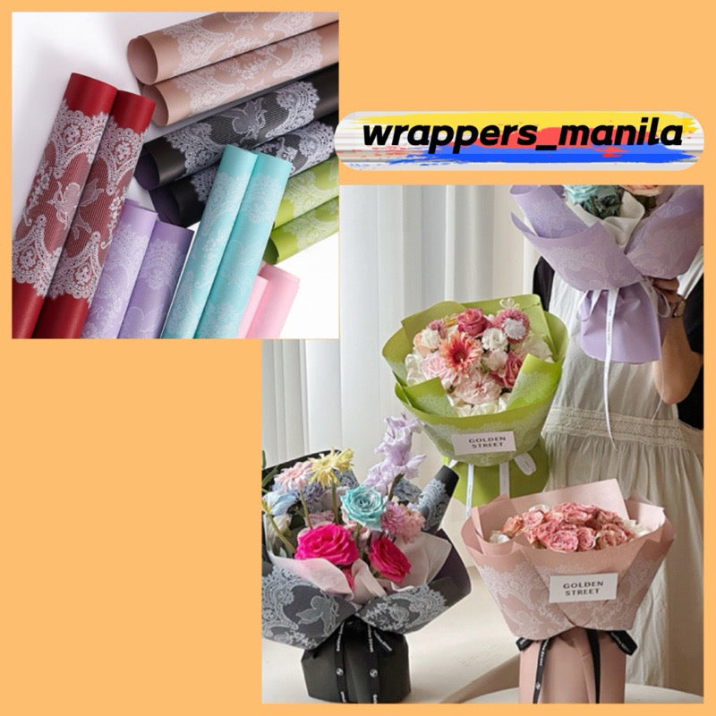 20pcs Lace Border Wrappers Bouquet Wrapping Material (Waterproof)