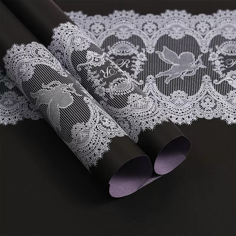 20pcs Lace Border Wrappers Bouquet Wrapping Material (Waterproof)