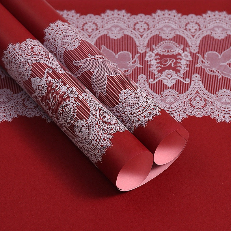 20pcs Lace Border Wrappers Bouquet Wrapping Material (Waterproof)