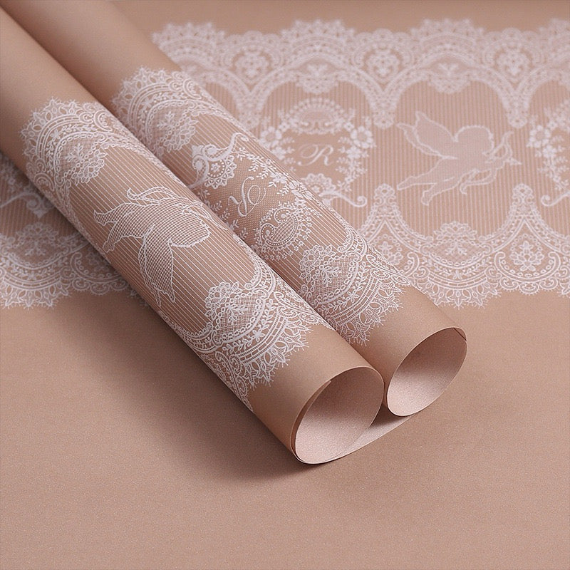 20pcs Lace Border Wrappers Bouquet Wrapping Material (Waterproof)