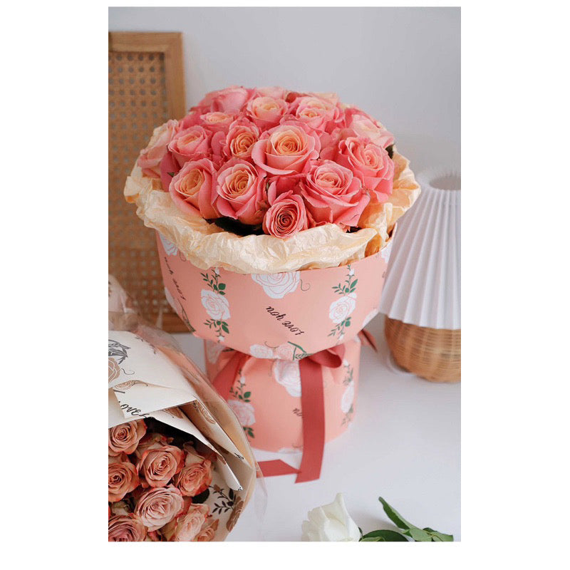 20pcs Rose Love Design Wrapper Bouquet Wrapping Material (Waterproof)