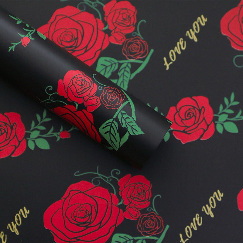 20pcs Rose Love Design Wrapper Bouquet Wrapping Material (Waterproof)