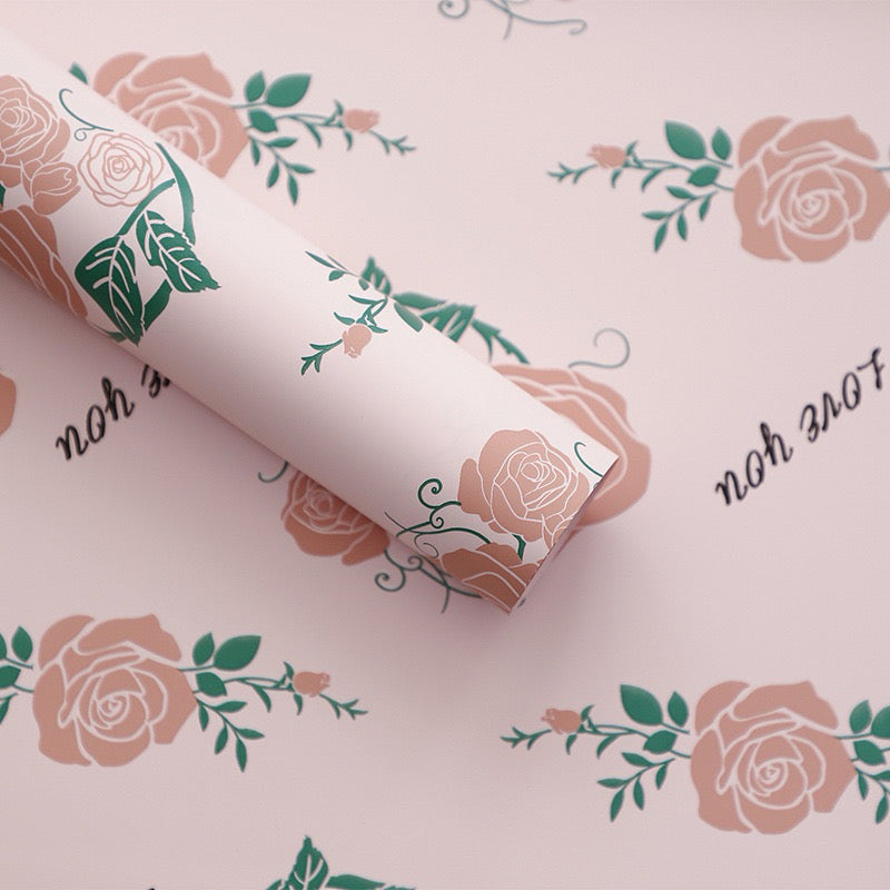 20pcs Rose Love Design Wrapper Bouquet Wrapping Material (Waterproof)