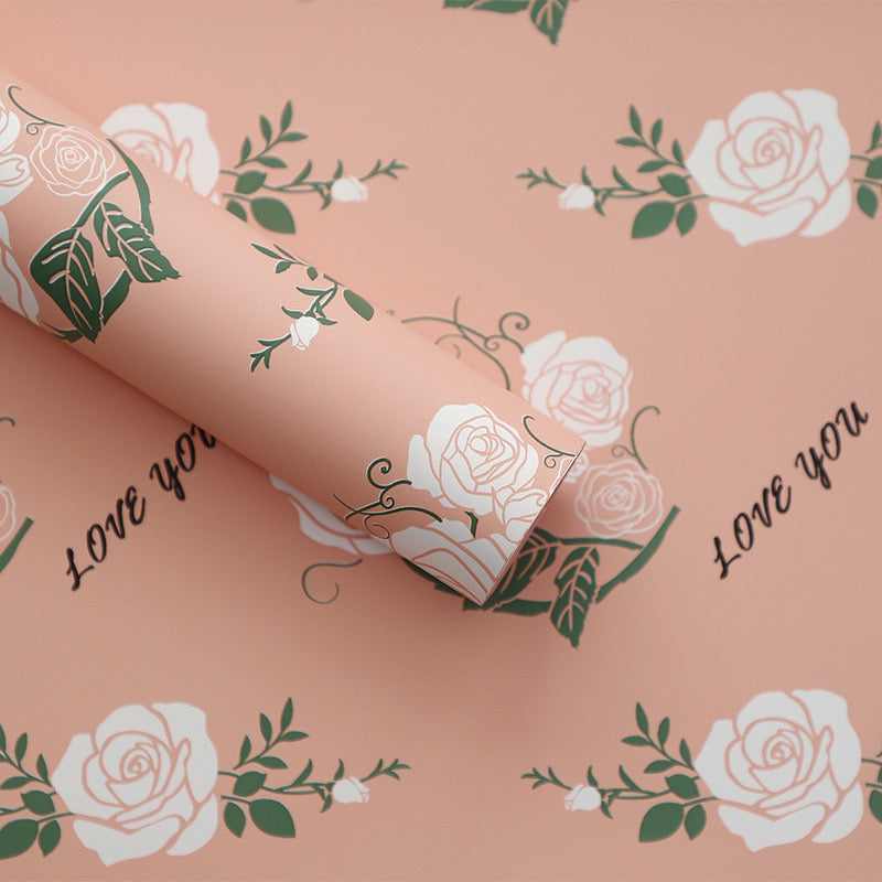 20pcs Rose Love Design Wrapper Bouquet Wrapping Material (Waterproof)