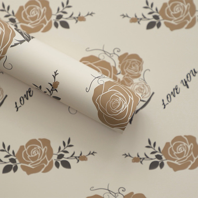 20pcs Rose Love Design Wrapper Bouquet Wrapping Material (Waterproof)