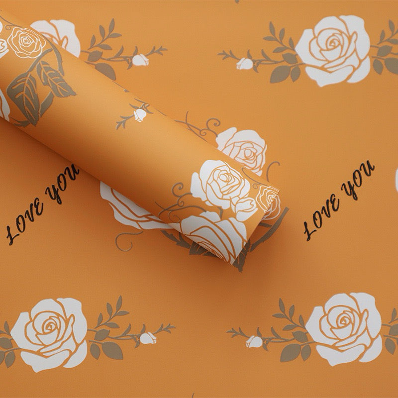 20pcs Rose Love Design Wrapper Bouquet Wrapping Material (Waterproof)