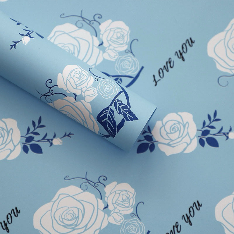 20pcs Rose Love Design Wrapper Bouquet Wrapping Material (Waterproof)