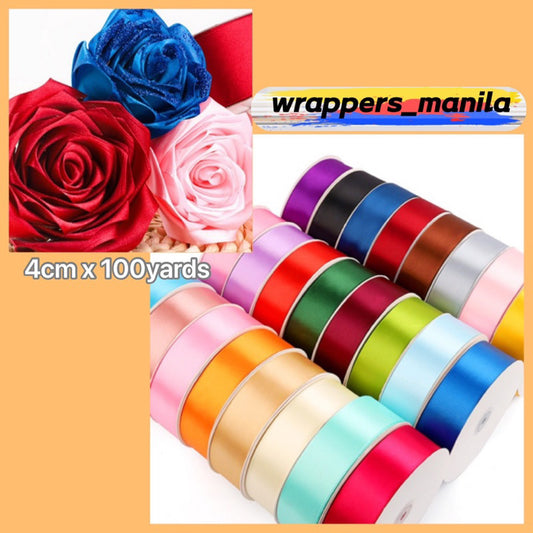 100Yards 4cm Satin Ribbon Gift Wrapping Satin Ribbon