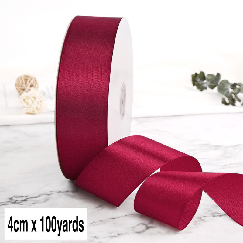 100Yards 4cm Satin Ribbon Gift Wrapping Satin Ribbon