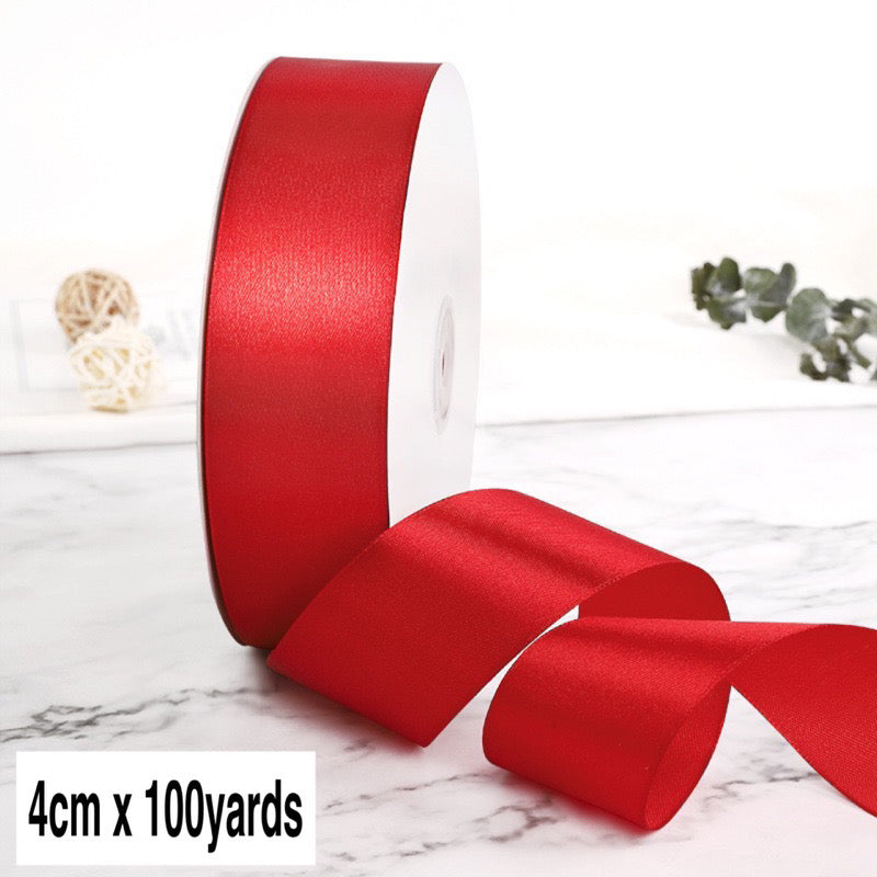 100Yards 4cm Satin Ribbon Gift Wrapping Satin Ribbon