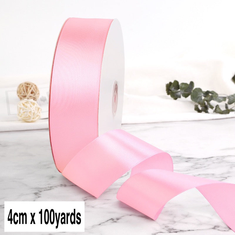 100Yards 4cm Satin Ribbon Gift Wrapping Satin Ribbon