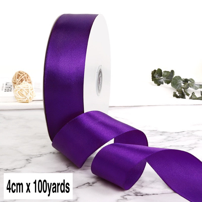 100Yards 4cm Satin Ribbon Gift Wrapping Satin Ribbon