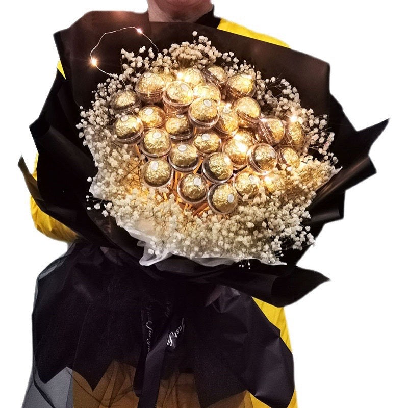 Transparent Plastic Ferrero Chocolate Bouquet Cup Holder Round Ball Boutique Floral accesorries