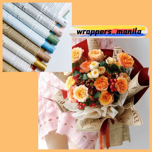 20pcs in 1 Pack Two-sided Britain Newspaper Design Wrapper Bouquet Wrapping Material (Waterproof)