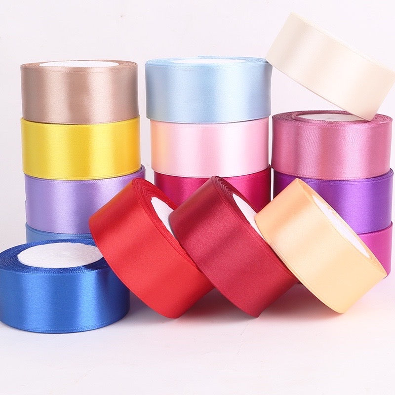 25Yards Plain Gift Wrapping Bouquet Ribbon Satin Ribbon