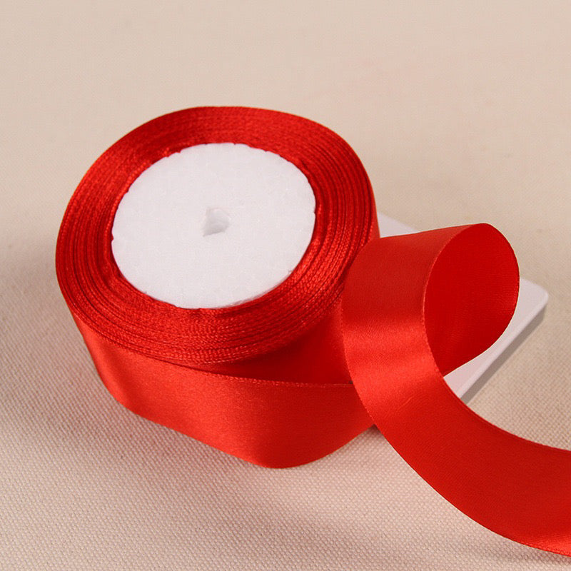 25Yards Plain Gift Wrapping Bouquet Ribbon Satin Ribbon