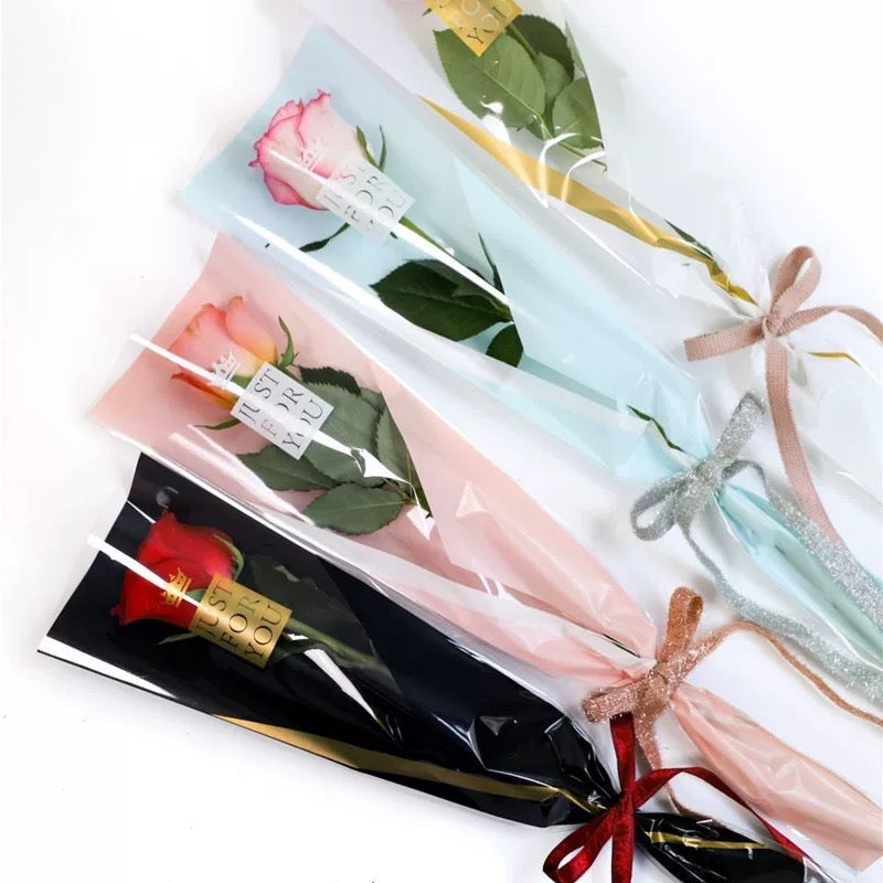 45pcs JUSTFORYOU Single Stem Rose Wrappers Bouquet Wrapping Paper