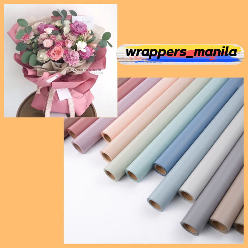 10meter per roll Plain Single Tone Colored Wrappers Bouquet Wrapping Material (Waterproof)