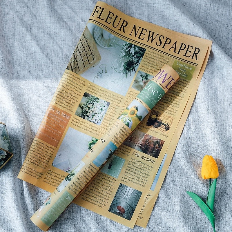 20pcs Fleur Newspaper Design Wrapper Bouquet Wrapping Paper