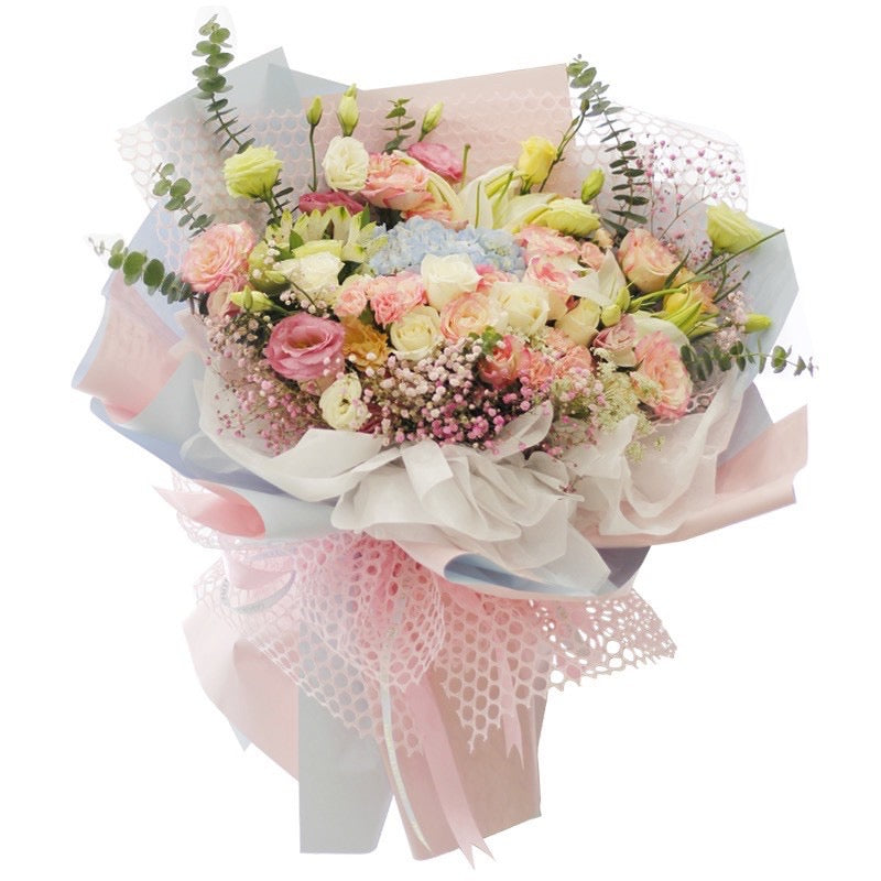 Floral Wrapping Korean Style Round Mesh Bouquet Wrapper