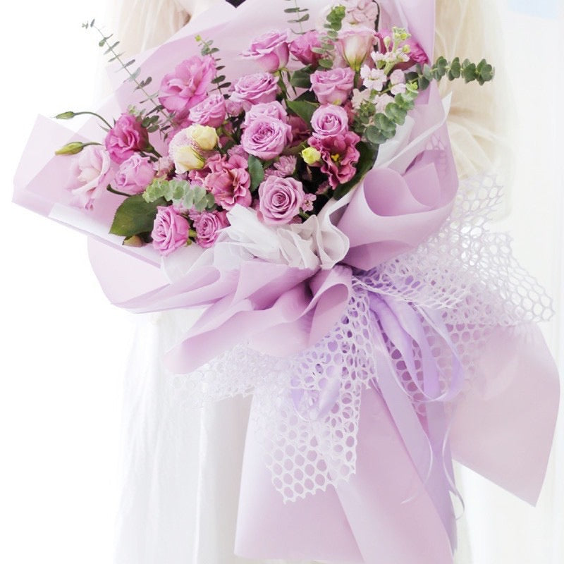 Floral Wrapping Korean Style Round Mesh Bouquet Wrapper