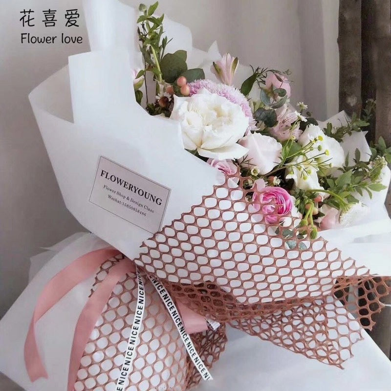 Floral Wrapping Korean Style Round Mesh Bouquet Wrapper