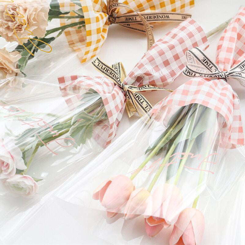 50pcs Mini Bouquet Checkered Wrappers Wrapping Paper