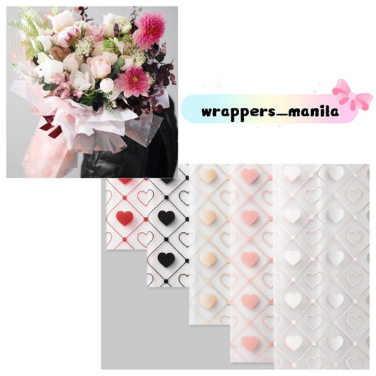 20pcs Blurred Heart Colored Wrappers Bouquet Wrapping Material (Waterproof)