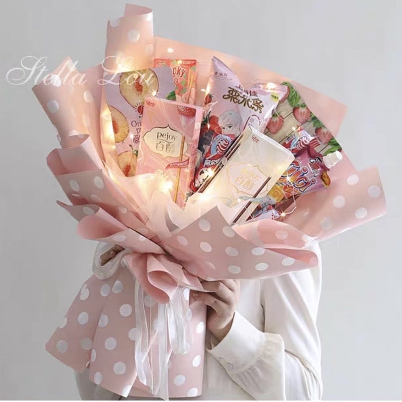 20pcs per Pack Two-Sided Polkadots Colored Wrappers Bouquet Wrapping Material (Waterproof)