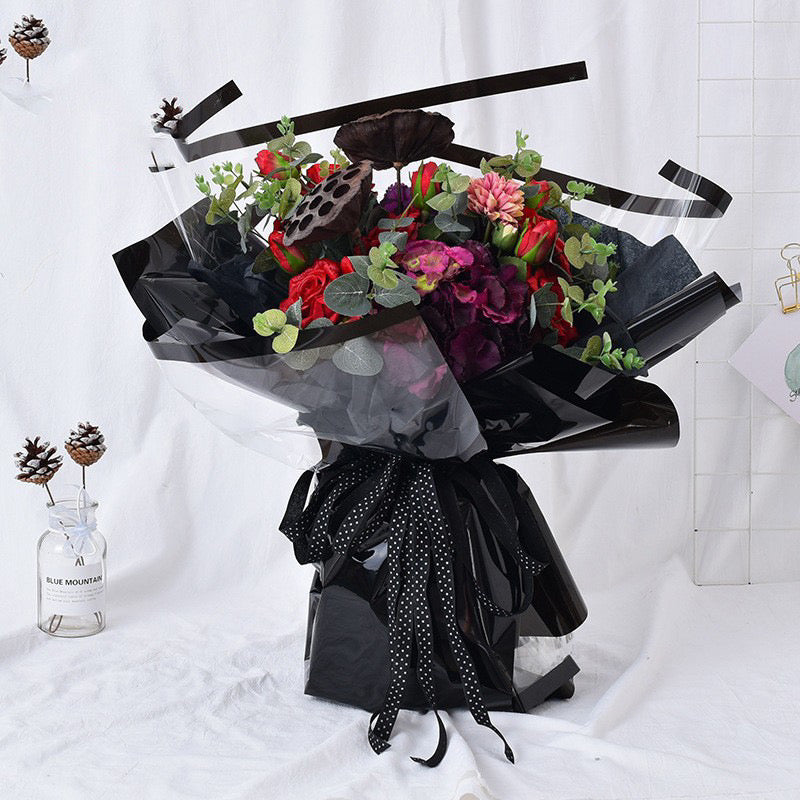 20in1 Pack Half See Through Lining Wrappers Bouquet Wrapping Material (Waterproof)