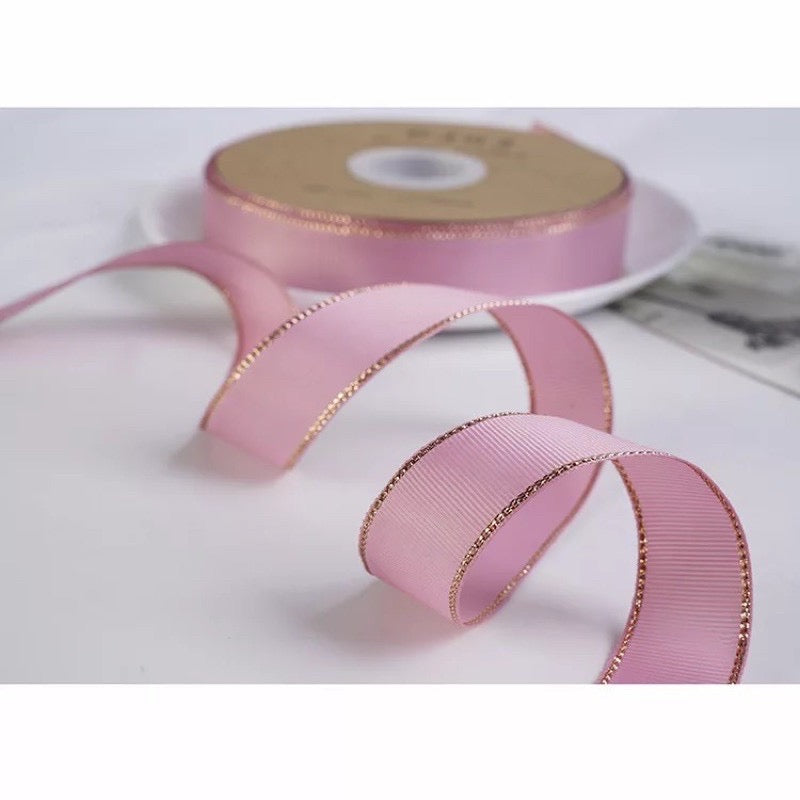 Quality Gold Lining Style Ribbon Gift Wrapping Bouquet Ribbon