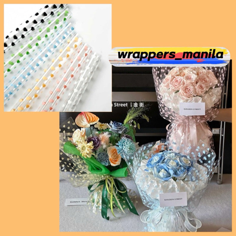 20pcs Full Heart Wrappers Bouquet Wrapping Material (Waterproof)