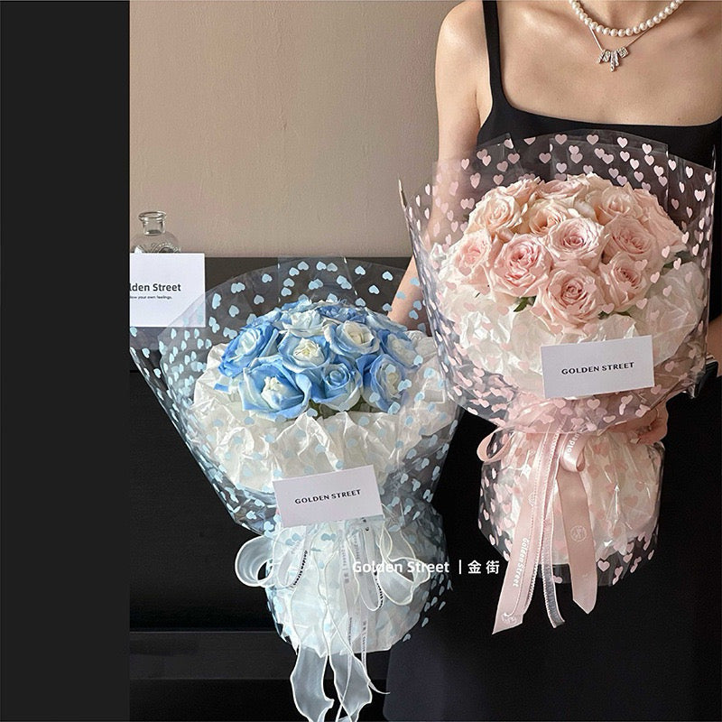 20pcs Full Heart Wrappers Bouquet Wrapping Material (Waterproof)