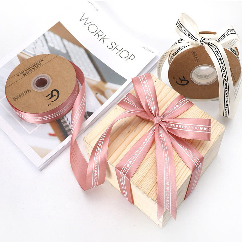 LoveYou Printed Style Ribbon Gift Wrapping Bouquet Ribbon