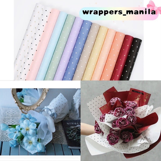 20pcs Dotted Design Wrappers Bouquet Wrapping Material (Waterproof)