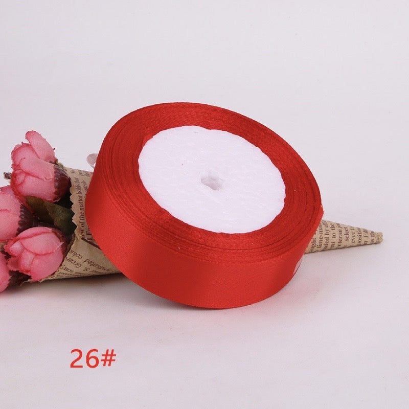 25Yards Plain Gift Wrapping Bouquet Ribbon Satin Ribbon