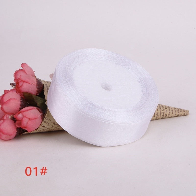 25Yards Plain Gift Wrapping Bouquet Ribbon Satin Ribbon