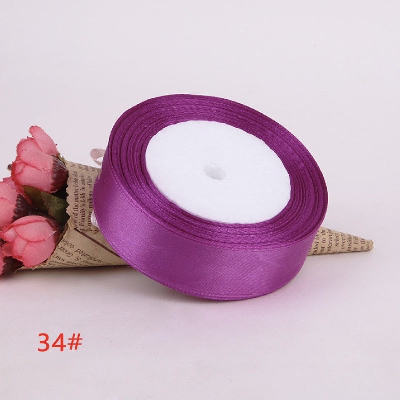 25Yards Plain Gift Wrapping Bouquet Ribbon Satin Ribbon